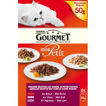Gourmet kattenvoer mon petit vlees combinatie