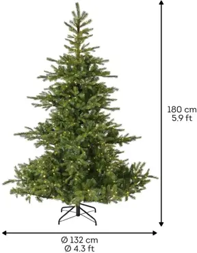 Everlands kunstkerstboom Grandis fir  180 cm - met verlichting - afbeelding 6
