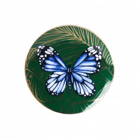 Heinen Delfts Blauw bord vlinder - afbeelding 1