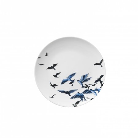 Heinen Delfts Blauw wandbord vogels - afbeelding 1
