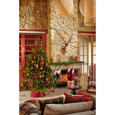 Decoris hertenhoofd geruit 29x33x55 cm - afbeelding 2