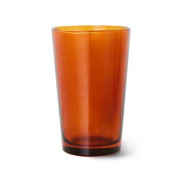 HKliving 70s glassware: tea glass amber brown - afbeelding 1