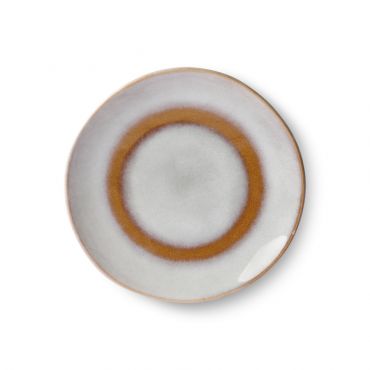 HKliving 70s ceramics: dessert plate snow - afbeelding 1