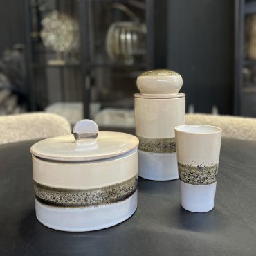HKliving 70s ceramics: storage jar lake - afbeelding 3
