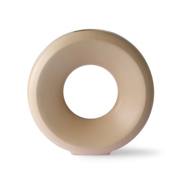 HKliving ceramic circle vase L sand - afbeelding 1