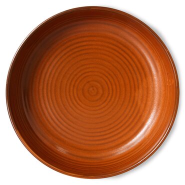 HKliving Chef ceramics: deep plate L burned orange - afbeelding 3