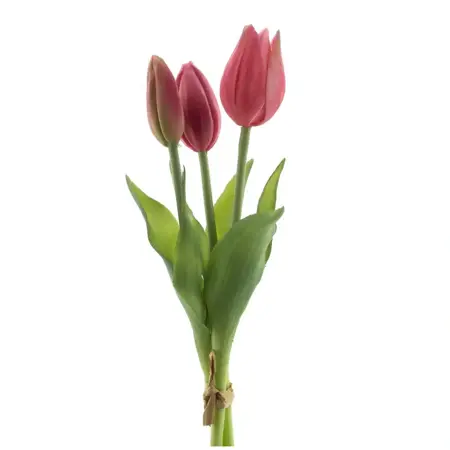 Zijden tulpenbosjes 3 stuks - roze