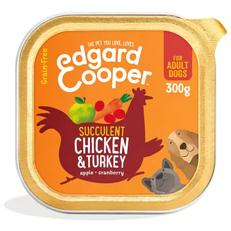 Edgard & Cooper kuipje kip, kalkoen & appel hondenvoer