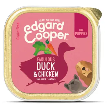 Edgard & Cooper kuipje eend, kip & broccoli puppy hondenvoer