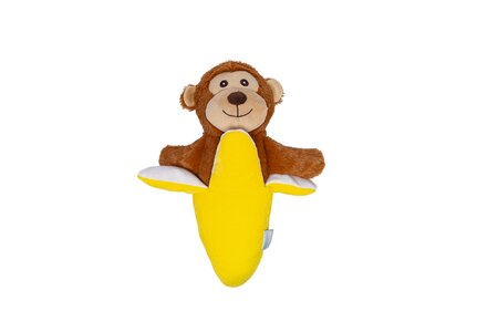 Beeztees jungle pluche knuffel aap en banaan - afbeelding 1