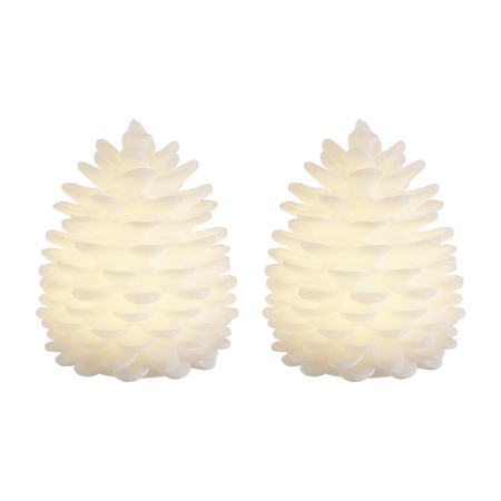 LED dennenappels set van 2, 10 cm