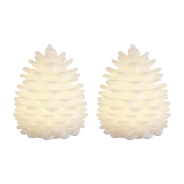 LED dennenappels set van 2, 10 cm