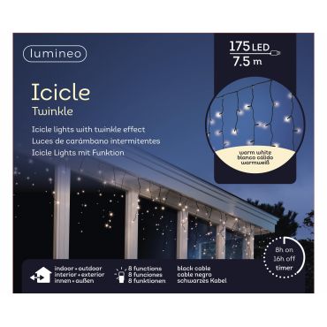 Icicle verlichting 175 LED warm wit - afbeelding 1