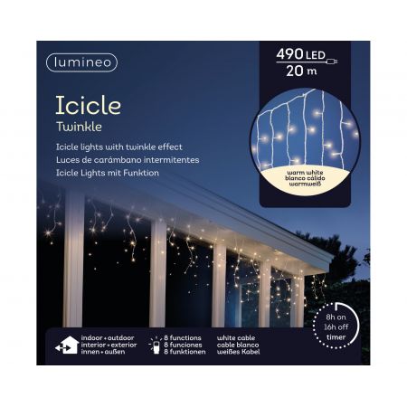 Icicle verlichting 490 LED warm wit - afbeelding 1