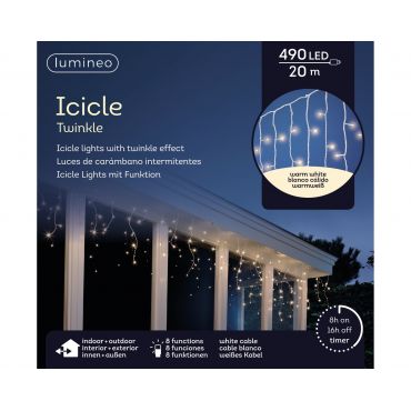 Icicle verlichting 490 LED warm wit - afbeelding 2