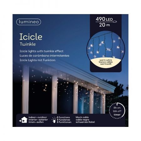 Icicle verlichting 490 LED warm wit - afbeelding 1