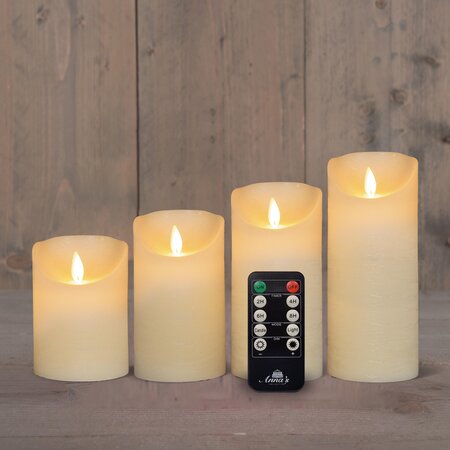 Anna's Collection Kaars wax bewegende vlam 4 stuks