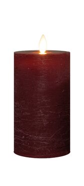 LED kaars oplaadbaar bordeaux - Ø7,5x12,5 cm - afbeelding 1