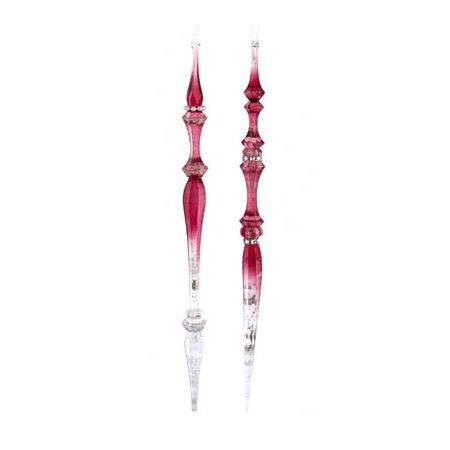 Kerstbal ijspegel roze