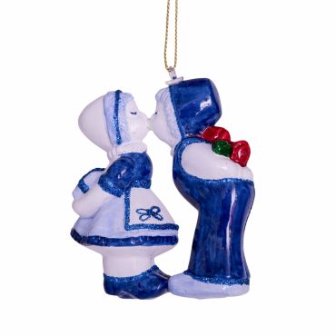 Vondels kersthanger kus Delfts blauw