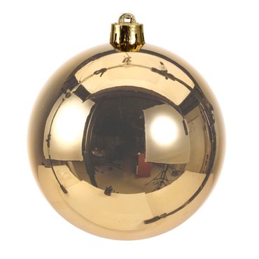 Decoris kerstballen kunststof Ø10 cm lichtgoud - afbeelding 2