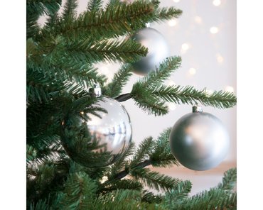 Decoris kerstballen kunststof Ø10 cm zilver - afbeelding 2