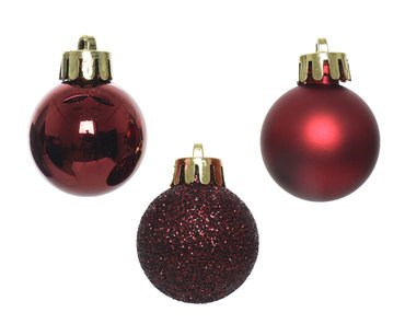 Decoris kerstballen kunststof Ø3 cm ossenbloed - afbeelding 2