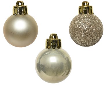 Decoris kerstballen kunststof Ø3 cm parel - afbeelding 2