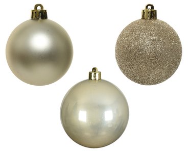 Decoris kerstballen kunststof Ø6 cm parel - afbeelding 2