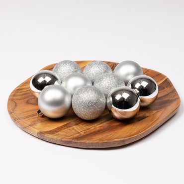 Decoris kerstballen kunststof Ø6 cm zilver - afbeelding 2