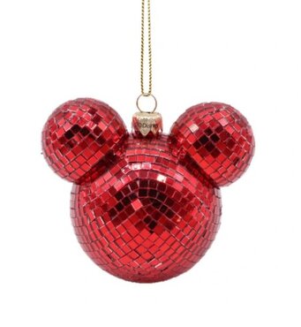 Disney kersthanger Mickey Disco oren rood