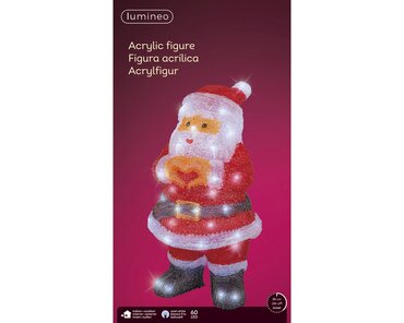 LED figuur kerstman acryl - afbeelding 3