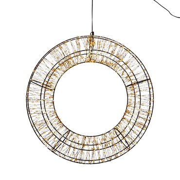 Licht krans metaal 1400 LED warm wit/klassiek warm flash