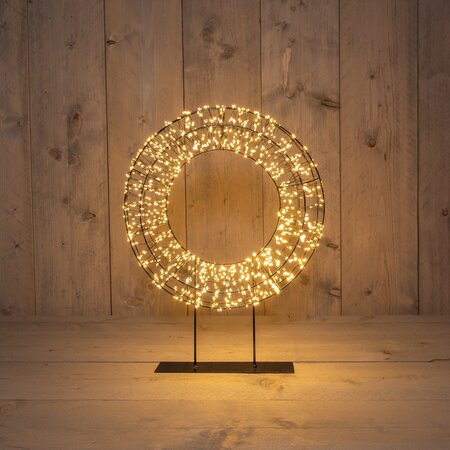 Licht krans op voet metaal 1200 LED klassiek warm flash