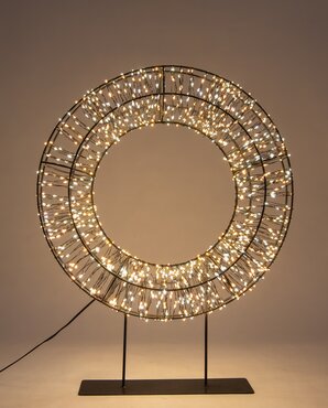 Licht krans op voet metaal 1200 LED warm wit/klassiek warm flash