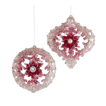 Kurt S. Adler kerst ornament bloem roze