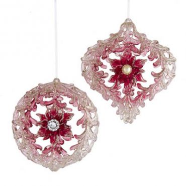 Kurt S. Adler kerst ornament bloem roze