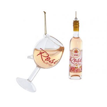 Kurt S. Adler kerst ornament rosé glas/fles