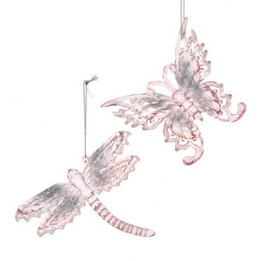 Kurt S. Adler kerst ornament vlinder/libelle roze