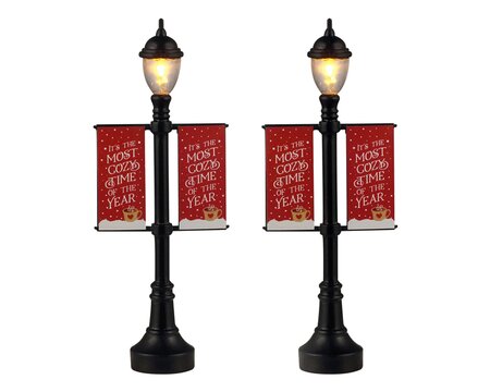 Lemax kerstdorp figuur 'Lamp Post Banners'