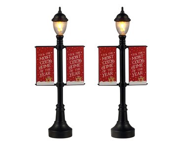 Lemax kerstdorp figuur 'Lamp Post Banners'