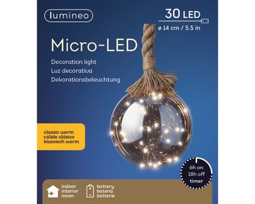 LED bolglas aan touw - afbeelding 2