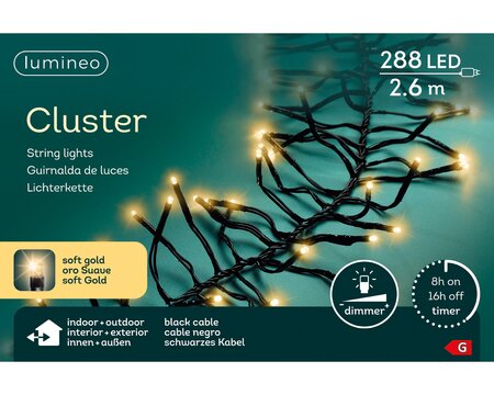 Cluster verlichting 288 LED soft gold - afbeelding 1