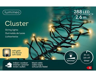 Cluster verlichting 288 LED soft gold - afbeelding 1