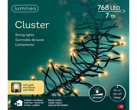 Cluster verlichting 768 LED soft gold - afbeelding 1