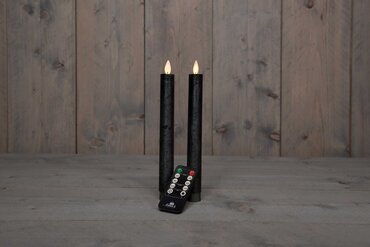 Anna's Collection Dinerkaars wax bewegende vlam 23 cm 2 stuks