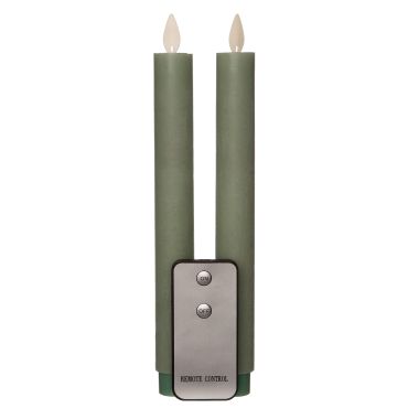 LED dinerkaarsen jade groen set van 2