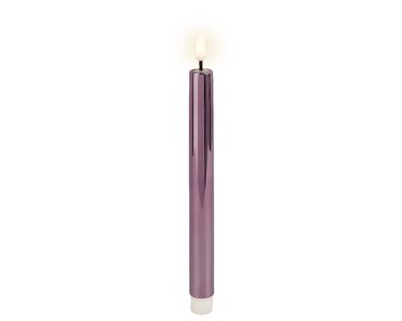 LED dinerkaarsen metallic paars set van 2 - afbeelding 1