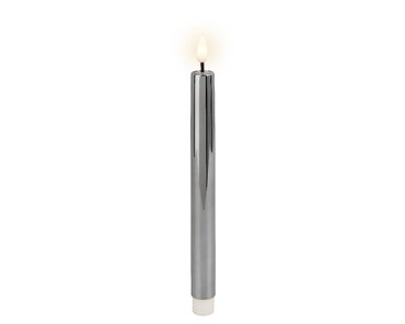 LED dinerkaarsen metallic zilver set van 2 - afbeelding 1