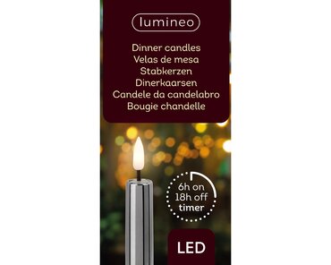 LED dinerkaarsen metallic zilver set van 2 - afbeelding 3